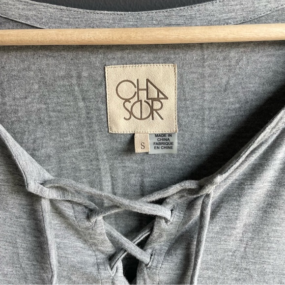 Chaser Womens Lace Up Tunic Dress in Gray - Picture 5 of 6